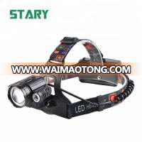 2018 led projector 4 mode aluminum rechargeable waterproof adjustable headlamp for hunting camping with back flasher