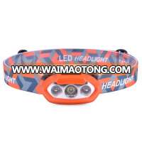 Waterproof dry battery camping outdoor ABS 1w+2leds headlamp